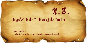 Nyókó Benjámin névjegykártya